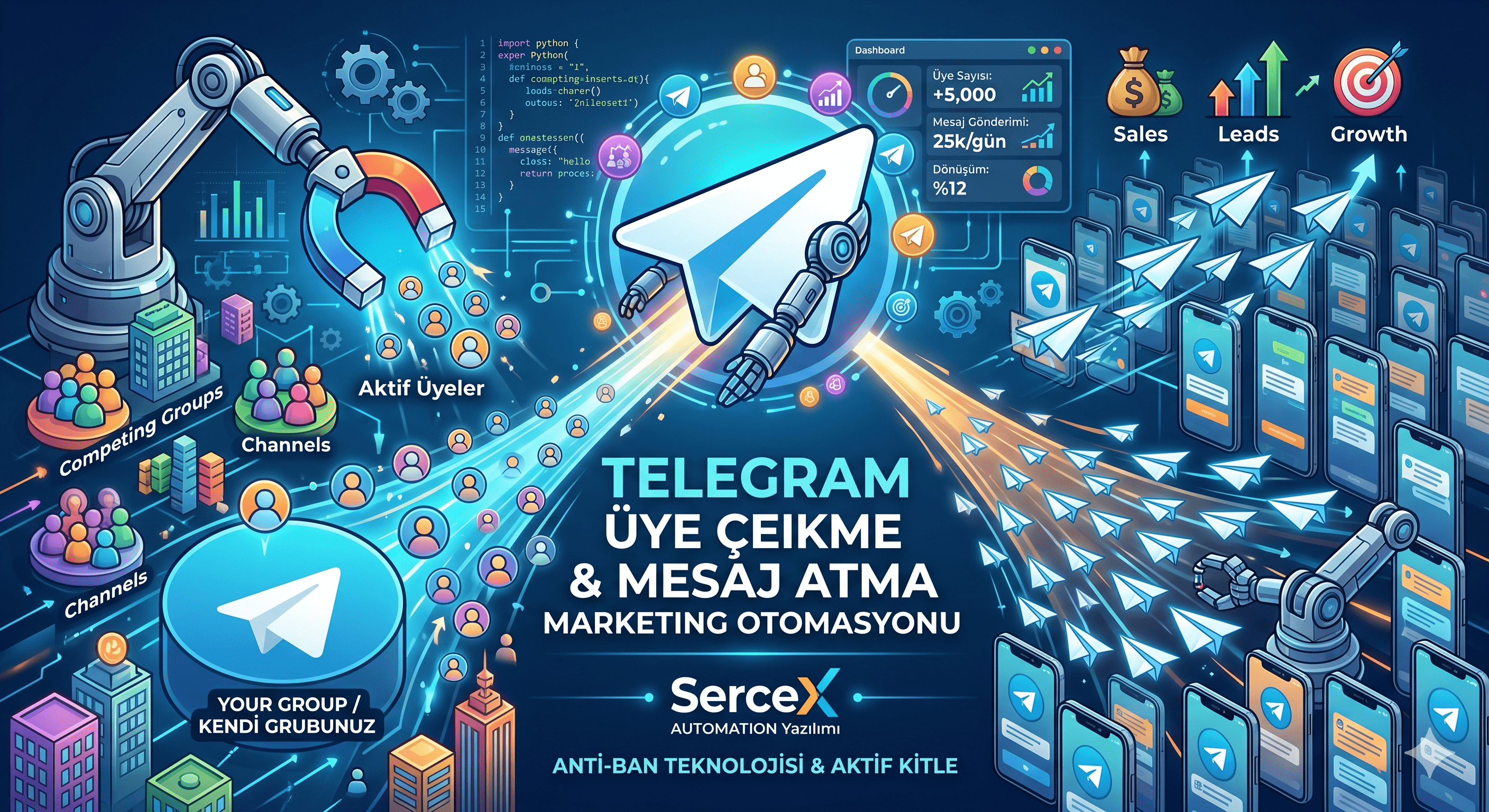 2026'nın En İyi Telegram Üye Çekme ve Mesaj Atma Yazılımı: Rakiplerinizin Kitlesini Satışa Donusturun